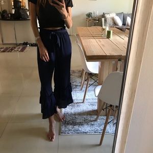 Shein blue ruffle pants